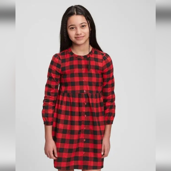 GAP Other - GAP Kids Red & Black Holiday Christmas Checkered Shirt Dress - Size 8 New